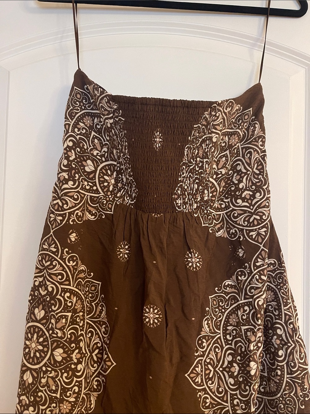 Abercrombie & Fitch Brown Strapless Bandana-Print Dress - Picture 2 of 2